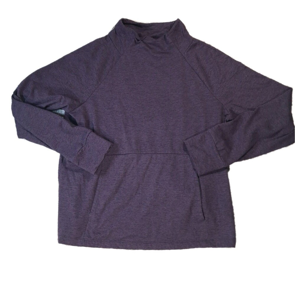 ​Starter Womens Large L Purple Mock Neck Long Sleeve Activewear Pullover Pocket